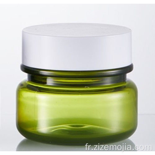 Pot de crème cosmétique verte en plastique de 30 ml